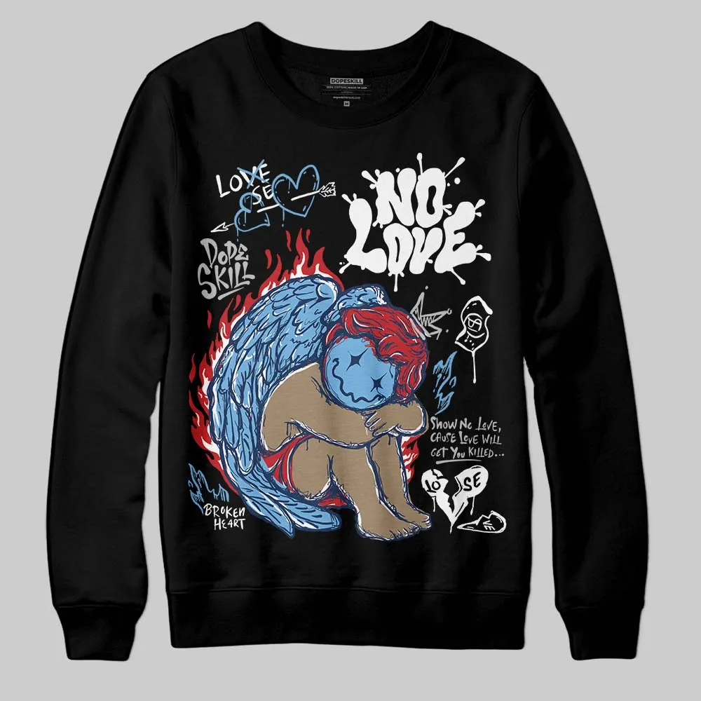 Summit White Navy 4s DopeSkill Sweatshirt No Love Graphic sold by DopeSkill product image thumbnail 2