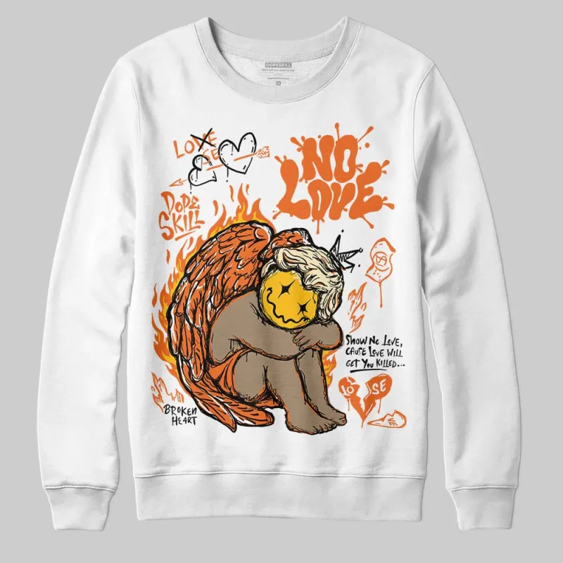 Orange Black White DopeSkill Sweatshirt No Love Graphic sold by DopeSkill