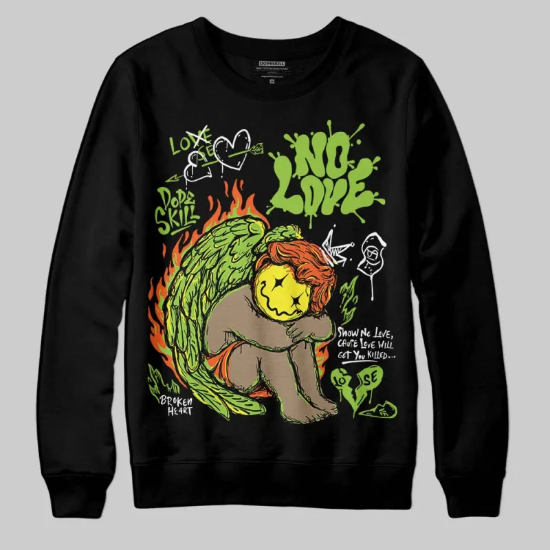 Neon Green Collection DopeSkill Sweatshirt No Love Graphic sold by DopeSkill