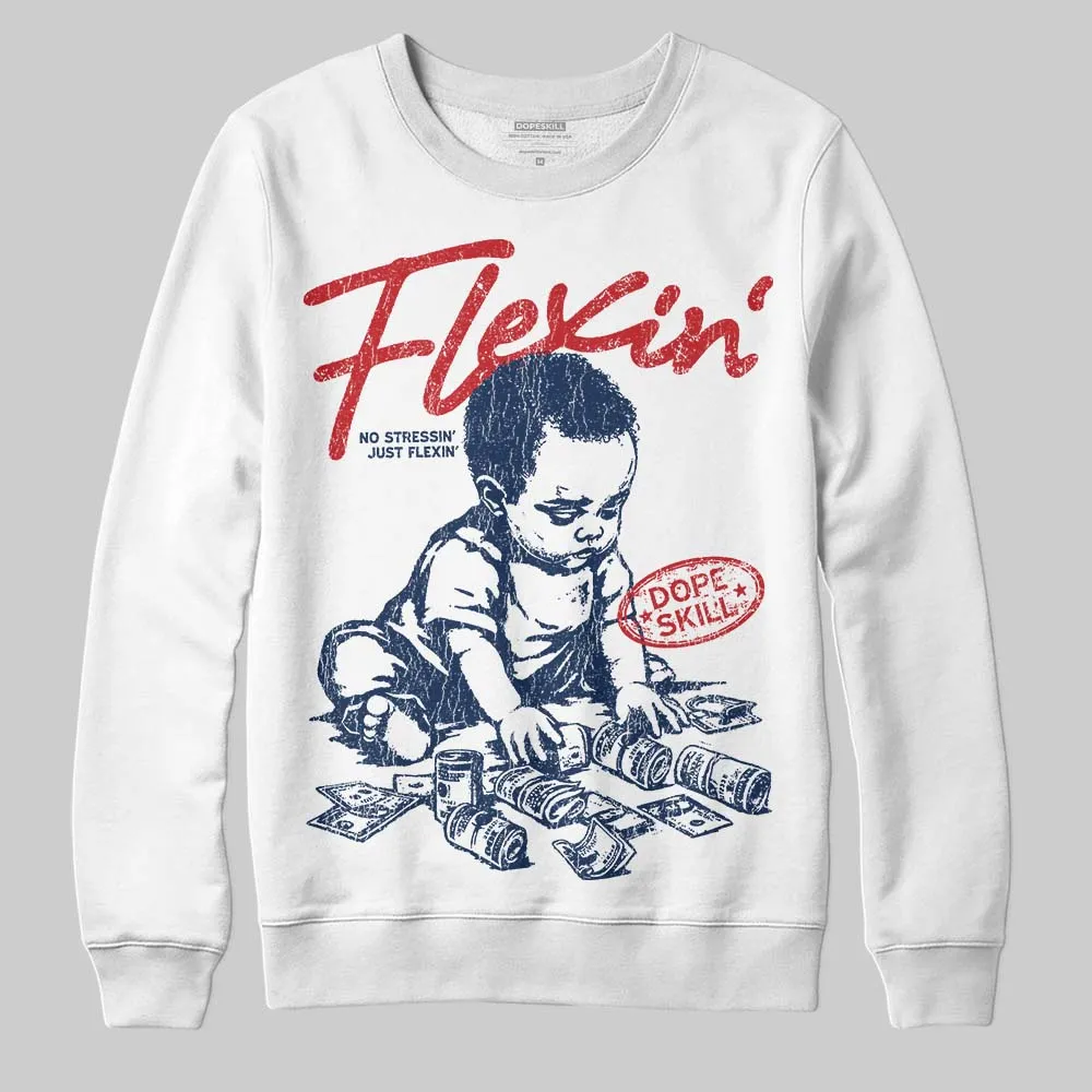 Summit White Navy 4s DopeSkill Sweatshirt Flexin' Graphic sold by DopeSkill