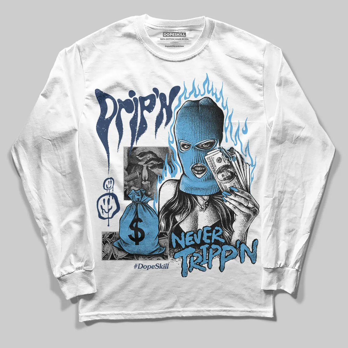 Obsidian 1s 2025 DopeSkill Long Sleeve T-Shirt Drip'n Never Tripp'n Graphic sold by DopeSkill