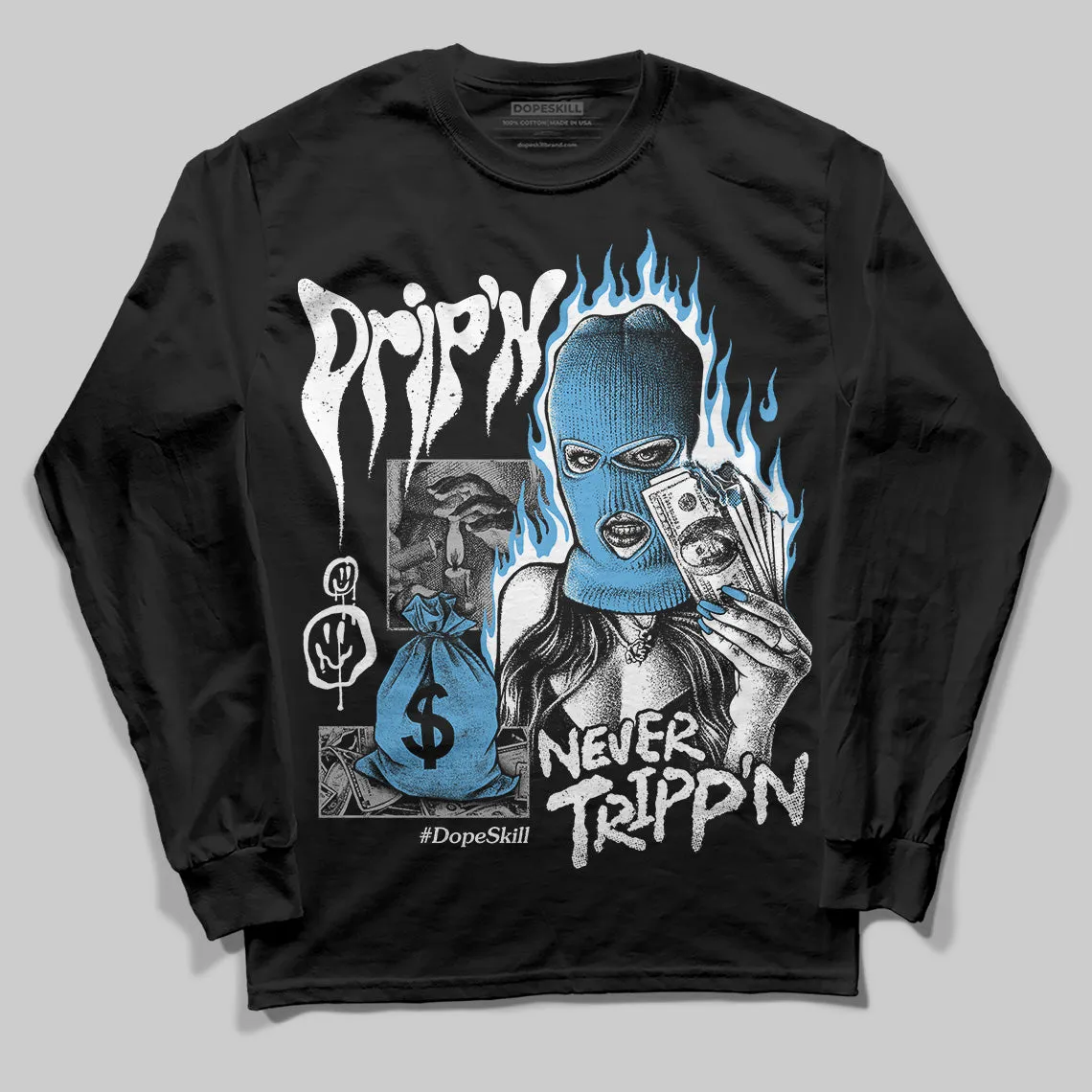 Obsidian 1s 2025 DopeSkill Long Sleeve T-Shirt Drip'n Never Tripp'n Graphic sold by DopeSkill product image thumbnail 2