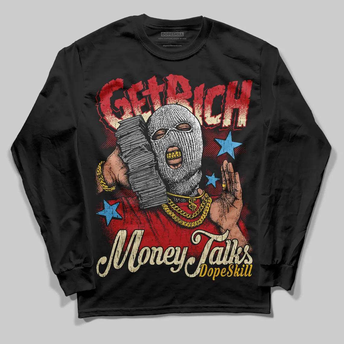 Union LA x Air Retro OG 1s DopeSkill Long Sleeve T-Shirt Get Rich Graphic sold by DopeSkill product image thumbnail 2