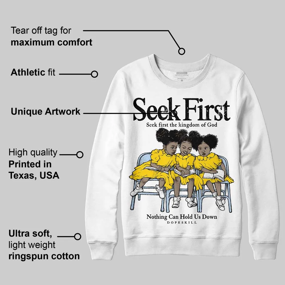 Yellow Ochre 6s DopeSkill Sweatshirt New Seek First Graphic sold by DopeSkill product image thumbnail 3