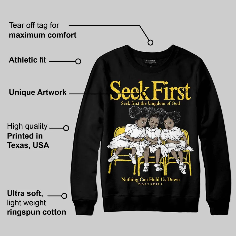 Black Tour Yellow AJ 4 Thunder DopeSkill Sweatshirt New Seek First Graphic sold by DopeSkill product image thumbnail 3