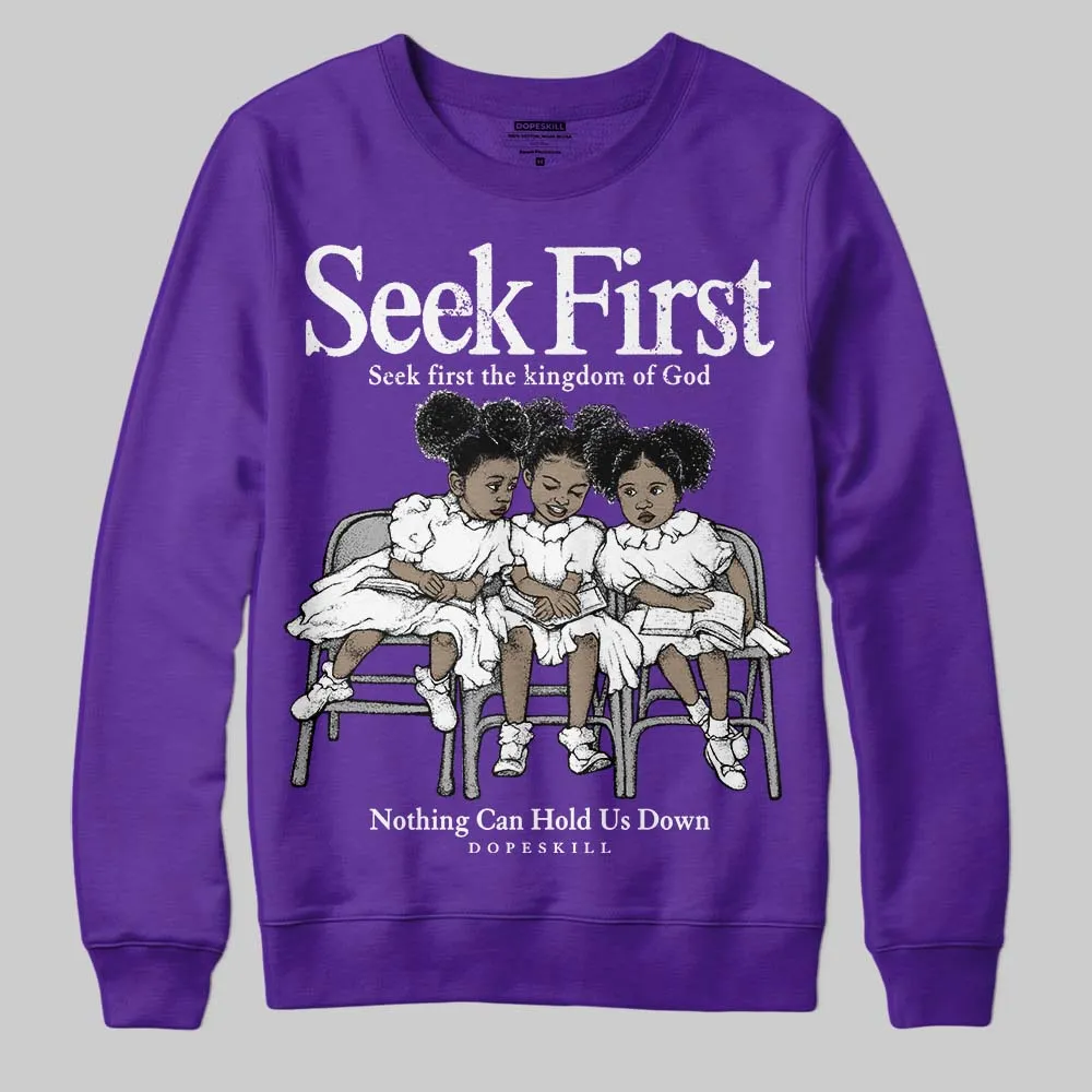 Field Purple 12s DopeSkill Sweatshirt New Seek First Graphic sold by DopeSkill product image thumbnail 2