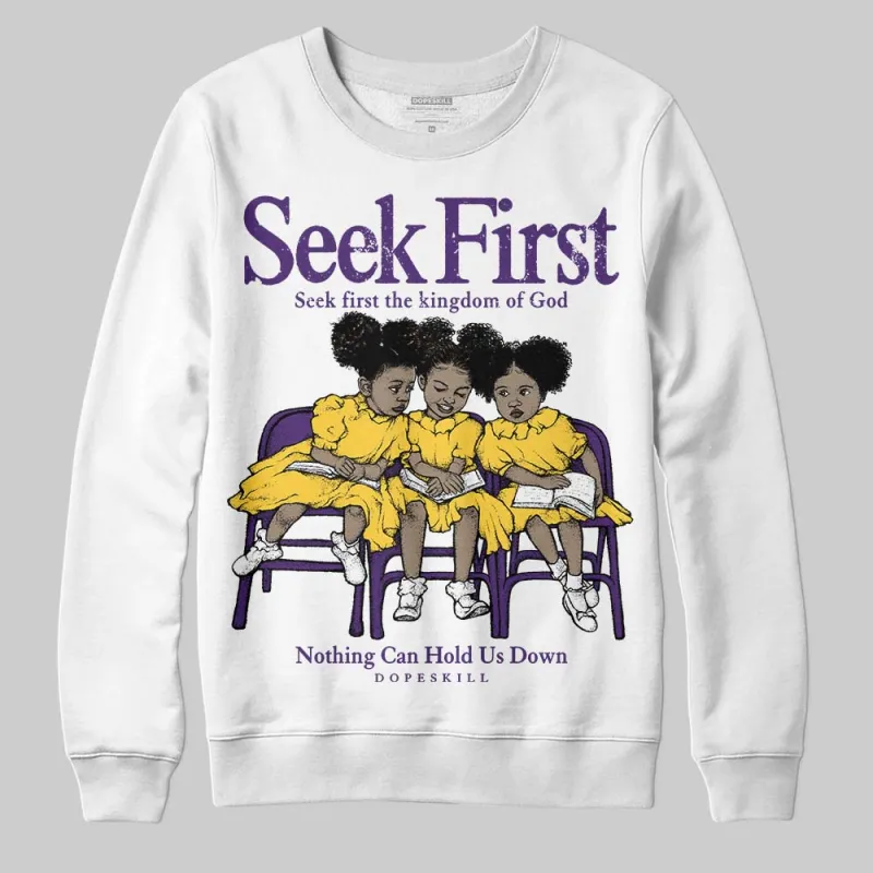Field Purple 12s DopeSkill Sweatshirt New Seek First Graphic sold by DopeSkill