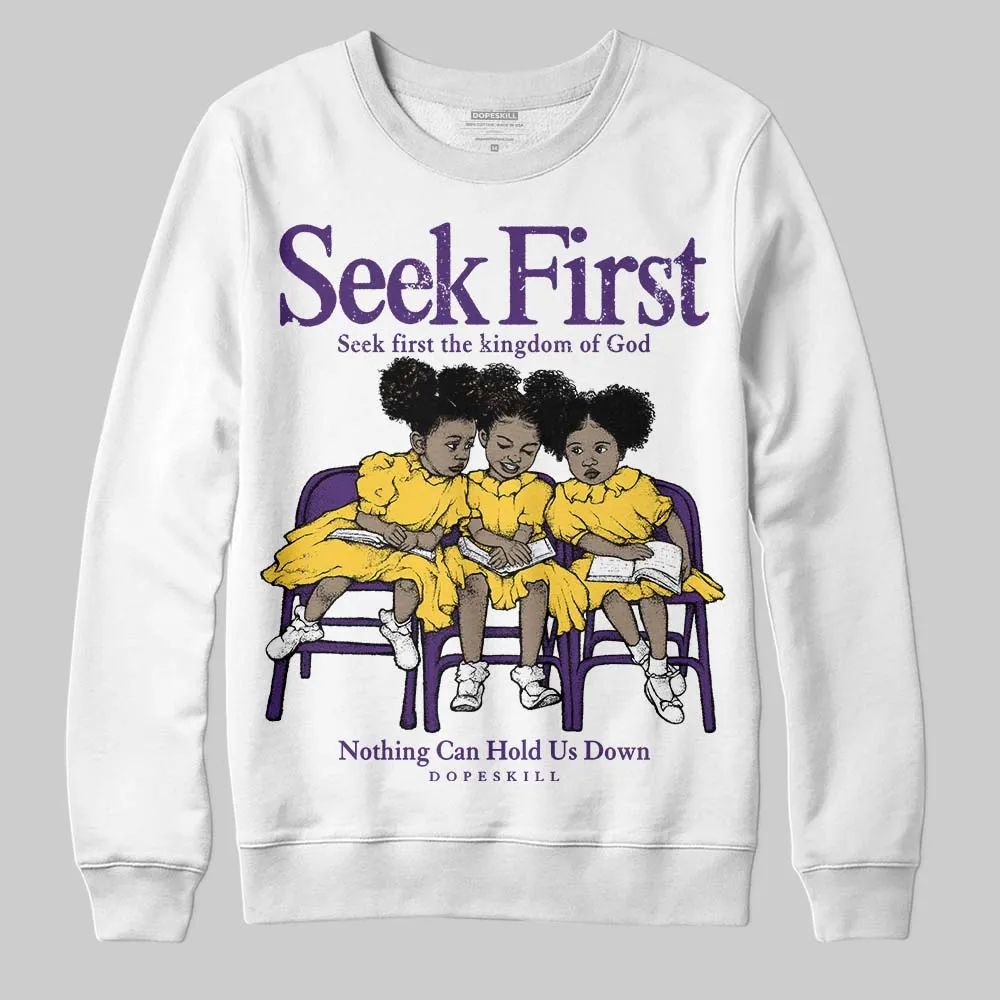 Field Purple 12s DopeSkill Sweatshirt New Seek First Graphic sold by DopeSkill