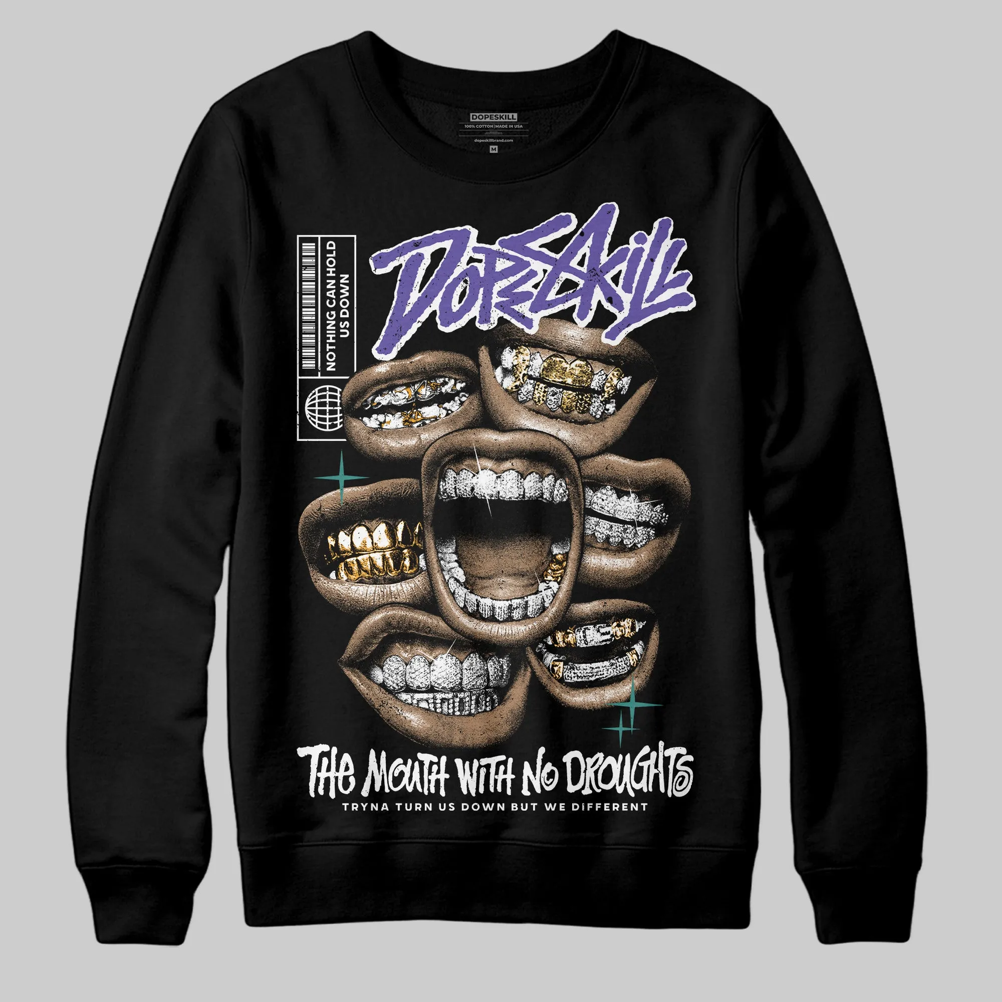 Grape 5s DopeSkill Sweatshirt The Mouth With No Droughts Graphic sold by DopeSkill product image thumbnail 2