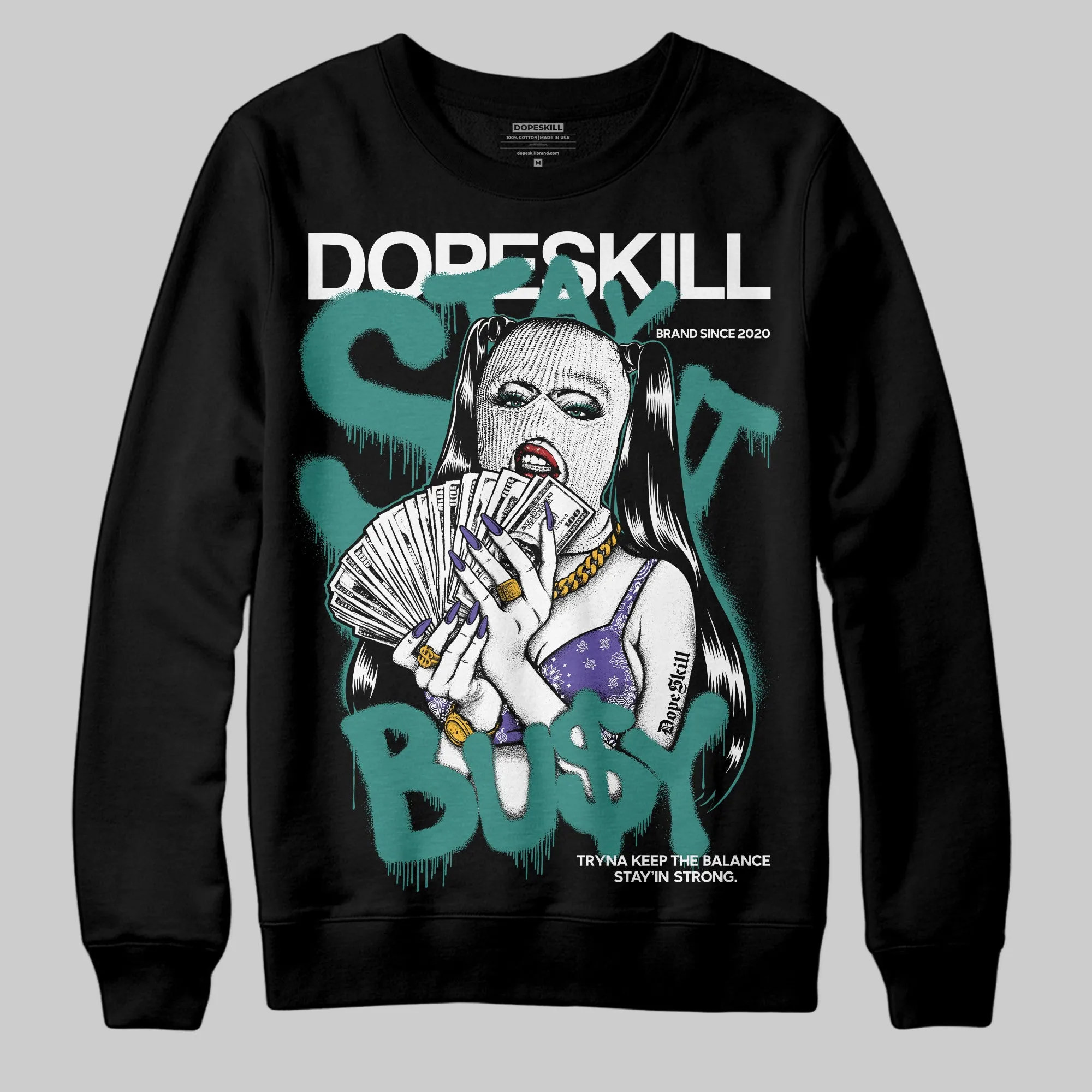 Grape 5s DopeSkill Sweatshirt Stay It Busy Graphic sold by DopeSkill product image thumbnail 2