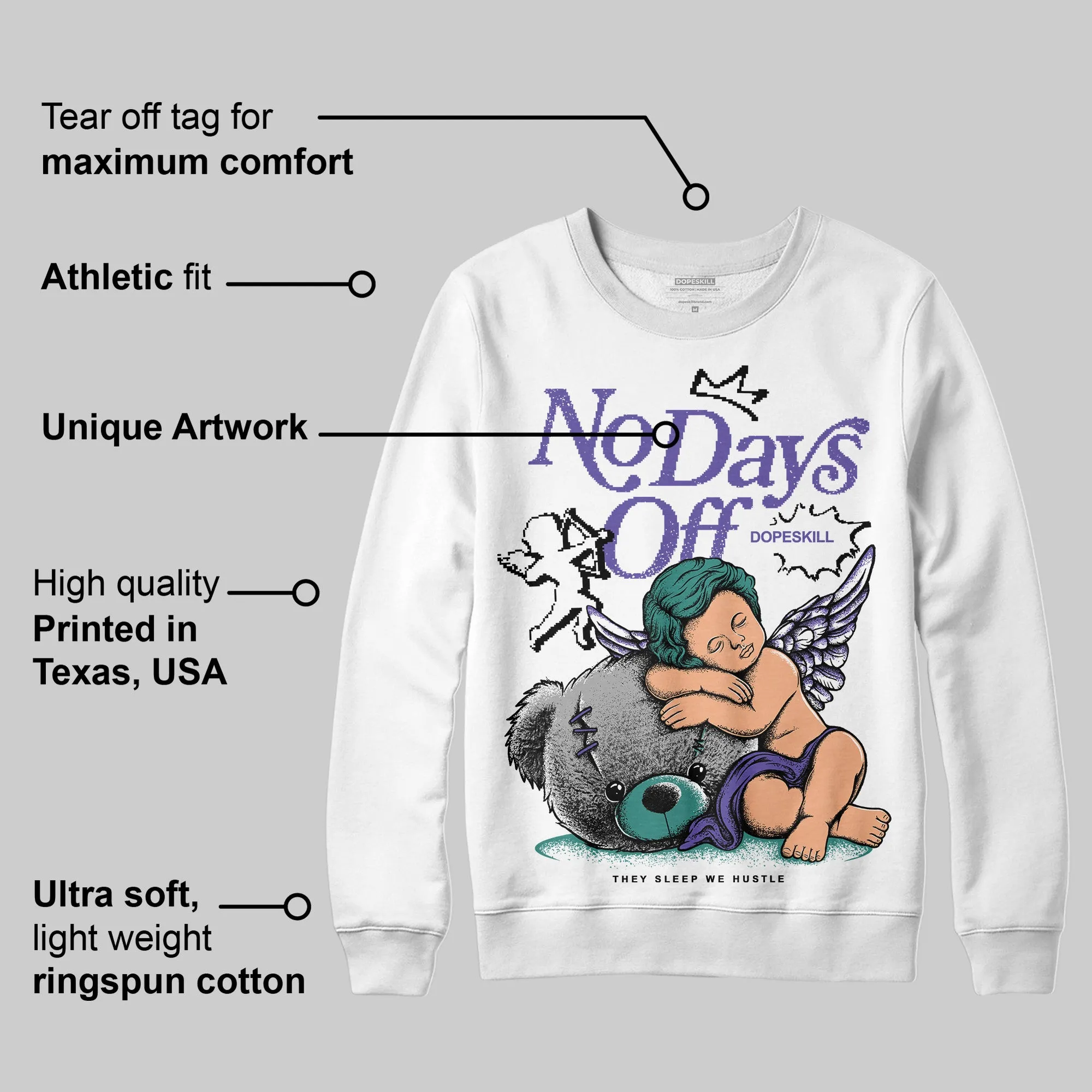 Grape 5s DopeSkill Sweatshirt New No Days Off Graphic sold by DopeSkill product image thumbnail 4