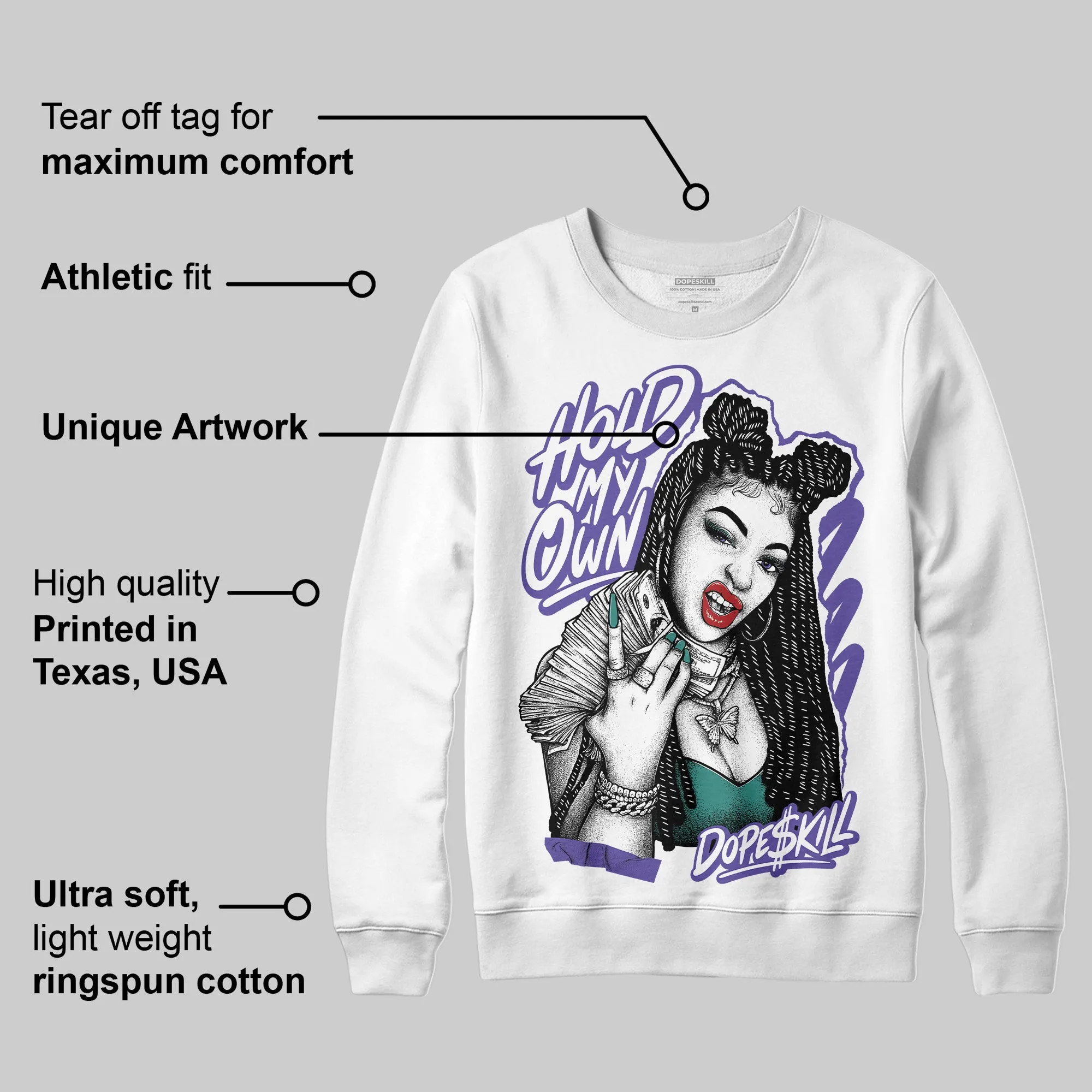 Grape 5s DopeSkill Sweatshirt New H.M.O Graphic sold by DopeSkill product image thumbnail 4