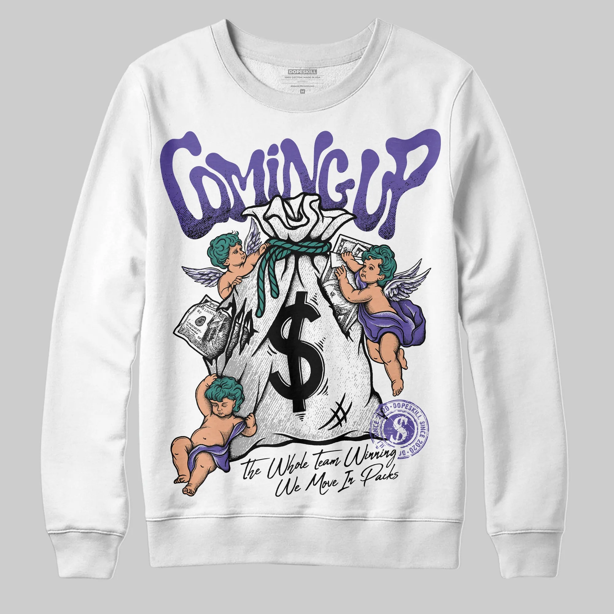 Grape 5s DopeSkill Sweatshirt Money Bag Coming Up Graphic sold by DopeSkill
