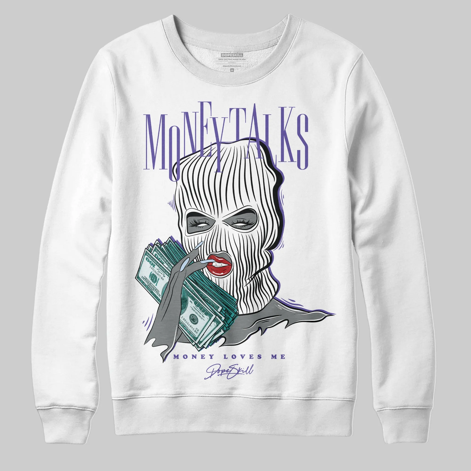 Grape 5s DopeSkill Sweatshirt Money Talks Graphic sold by DopeSkill