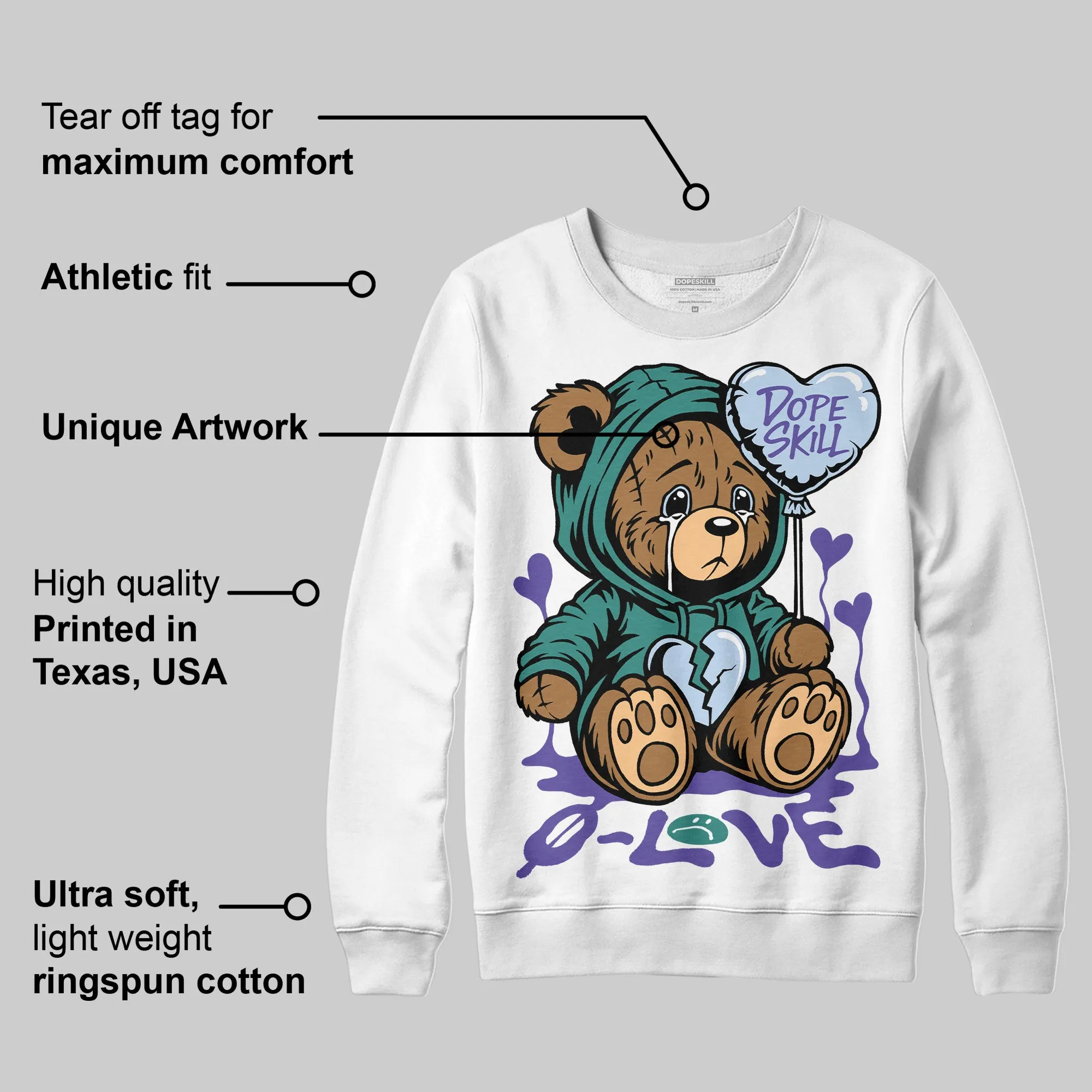 Grape 5s DopeSkill Sweatshirt Broken Bear Graphic sold by DopeSkill product image thumbnail 4