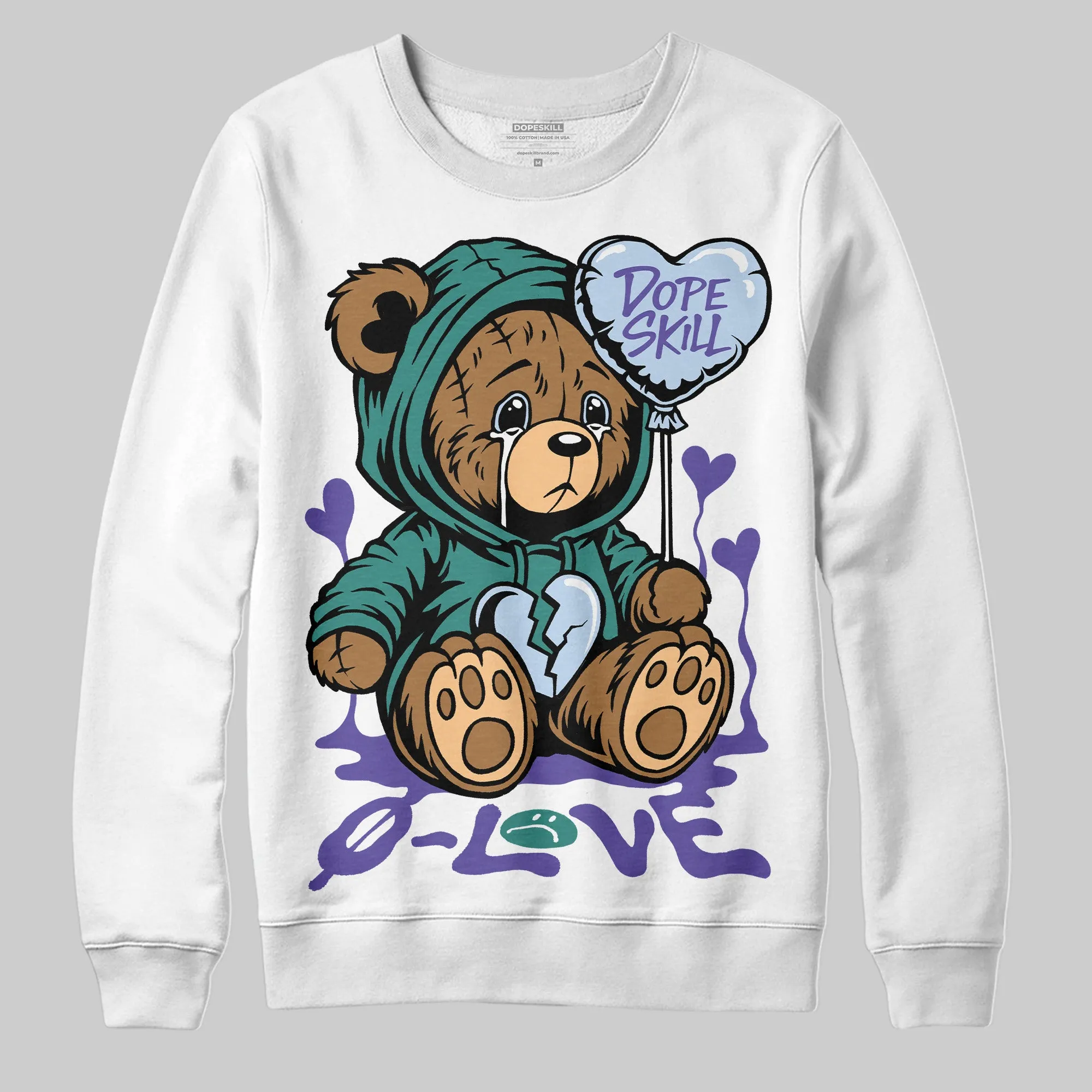 Grape 5s DopeSkill Sweatshirt Broken Bear Graphic sold by DopeSkill