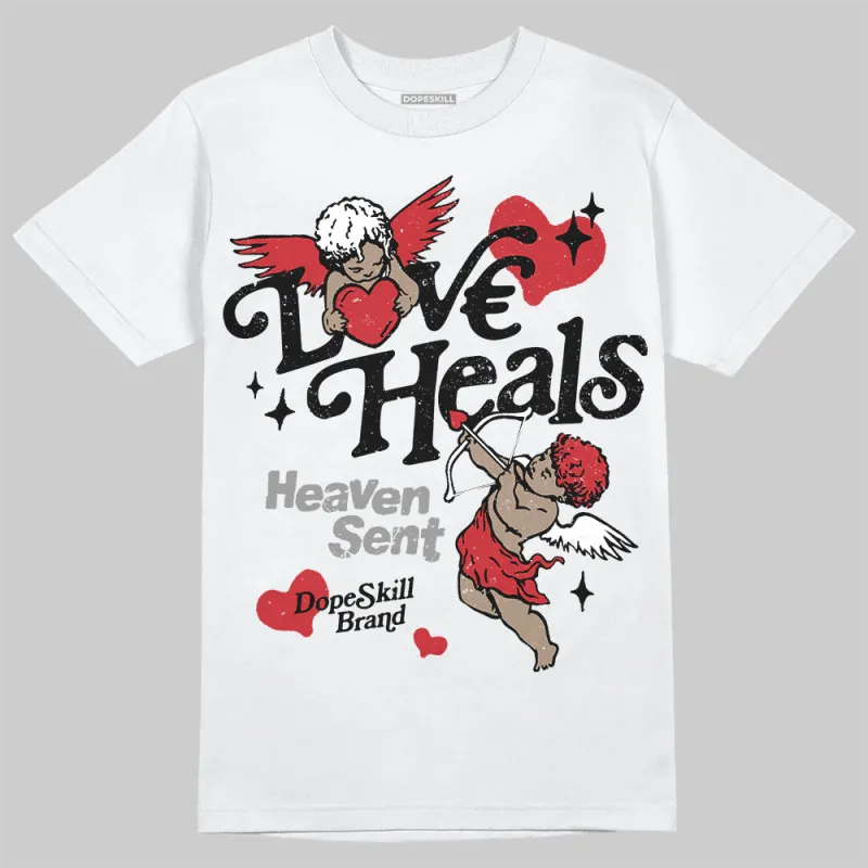 Bred 11s DopeSkill T-Shirt New Love Heals Graphic sold by DopeSkill