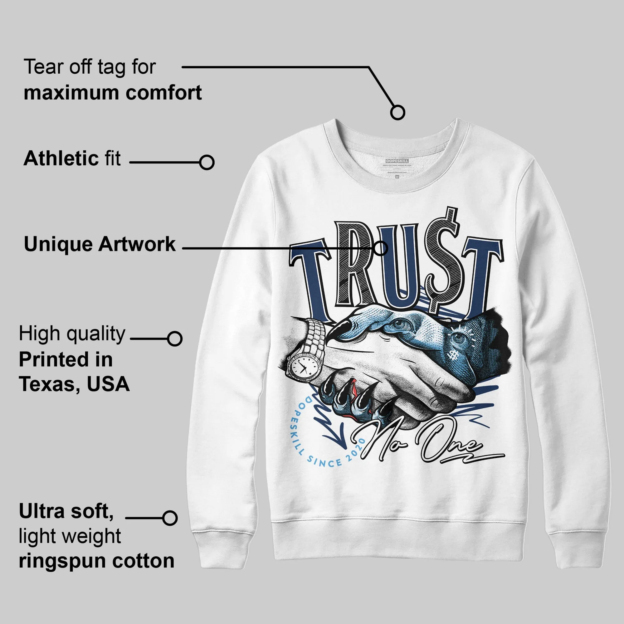 Obsidian 1s 2025 DopeSkill Sweatshirt Trust No One Graphic sold by DopeSkill product image thumbnail 3