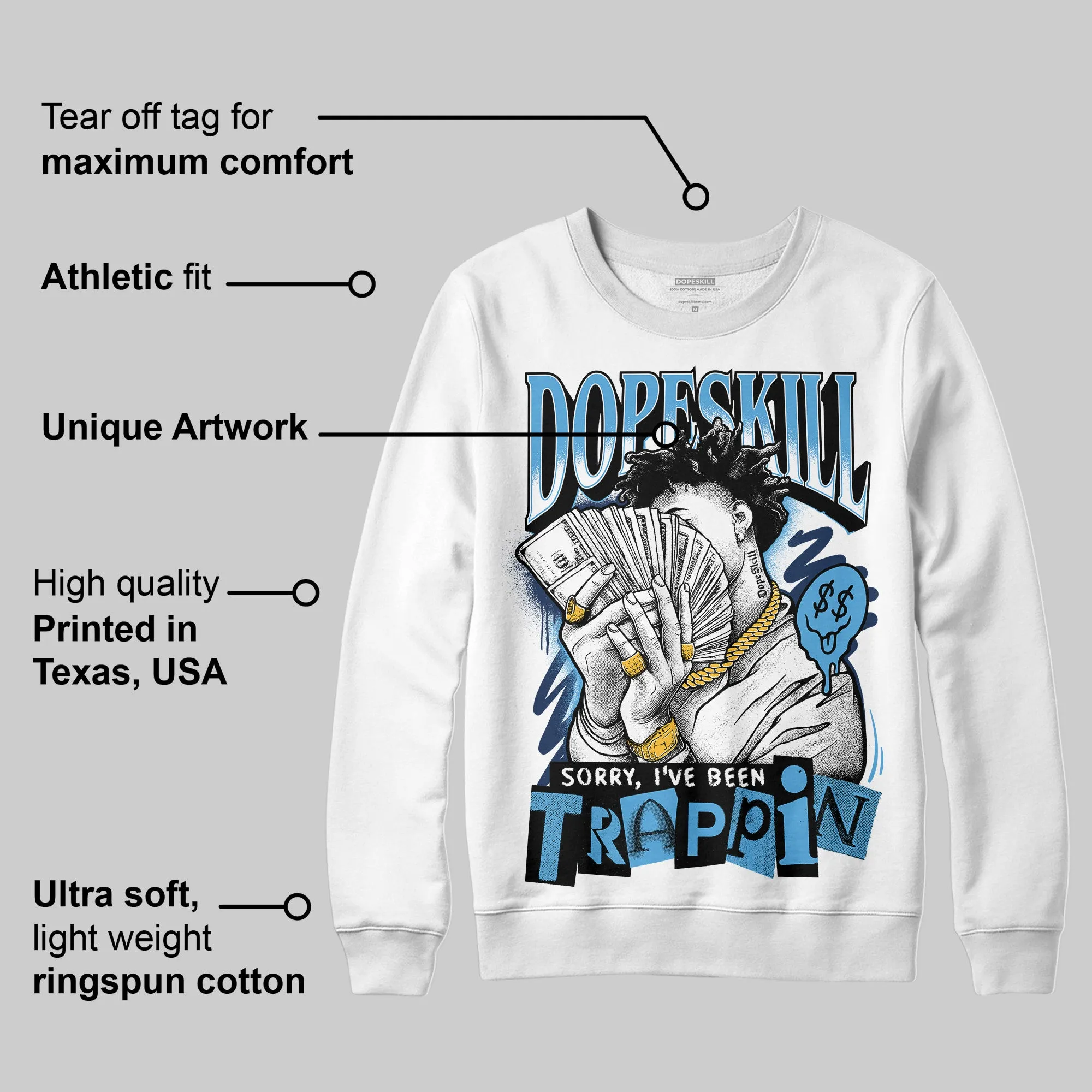 Obsidian 1s 2025 DopeSkill Sweatshirt Sorry I've Been Trappin Graphic sold by DopeSkill product image thumbnail 3