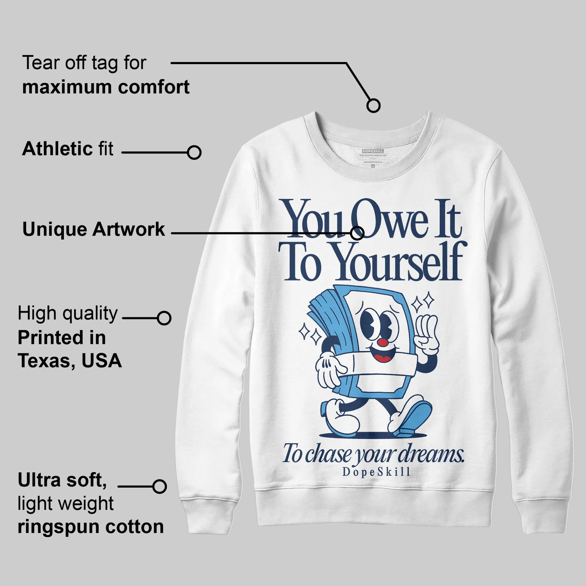 Obsidian 1s 2025 DopeSkill Sweatshirt Owe It To Yourself Graphic sold by DopeSkill product image thumbnail 3