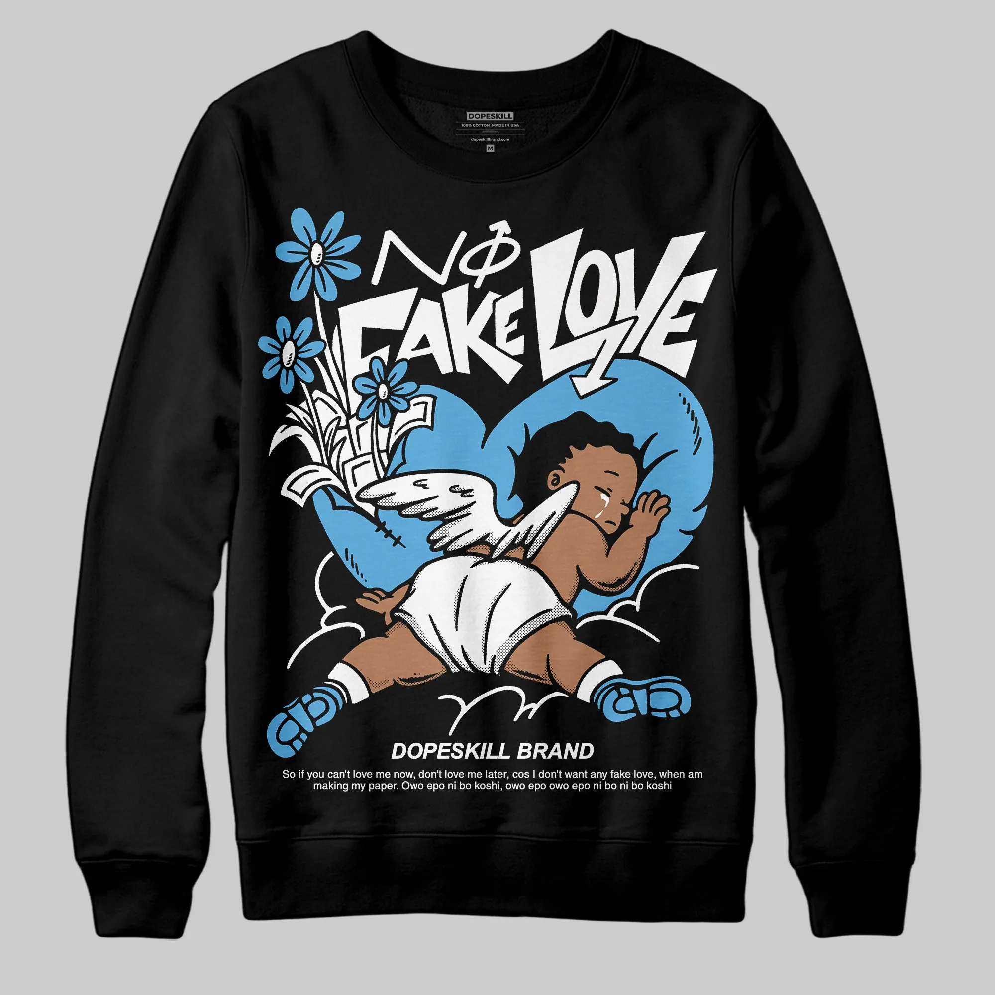 Obsidian 1s 2025 DopeSkill Sweatshirt No Fake Love Graphic sold by DopeSkill product image thumbnail 2