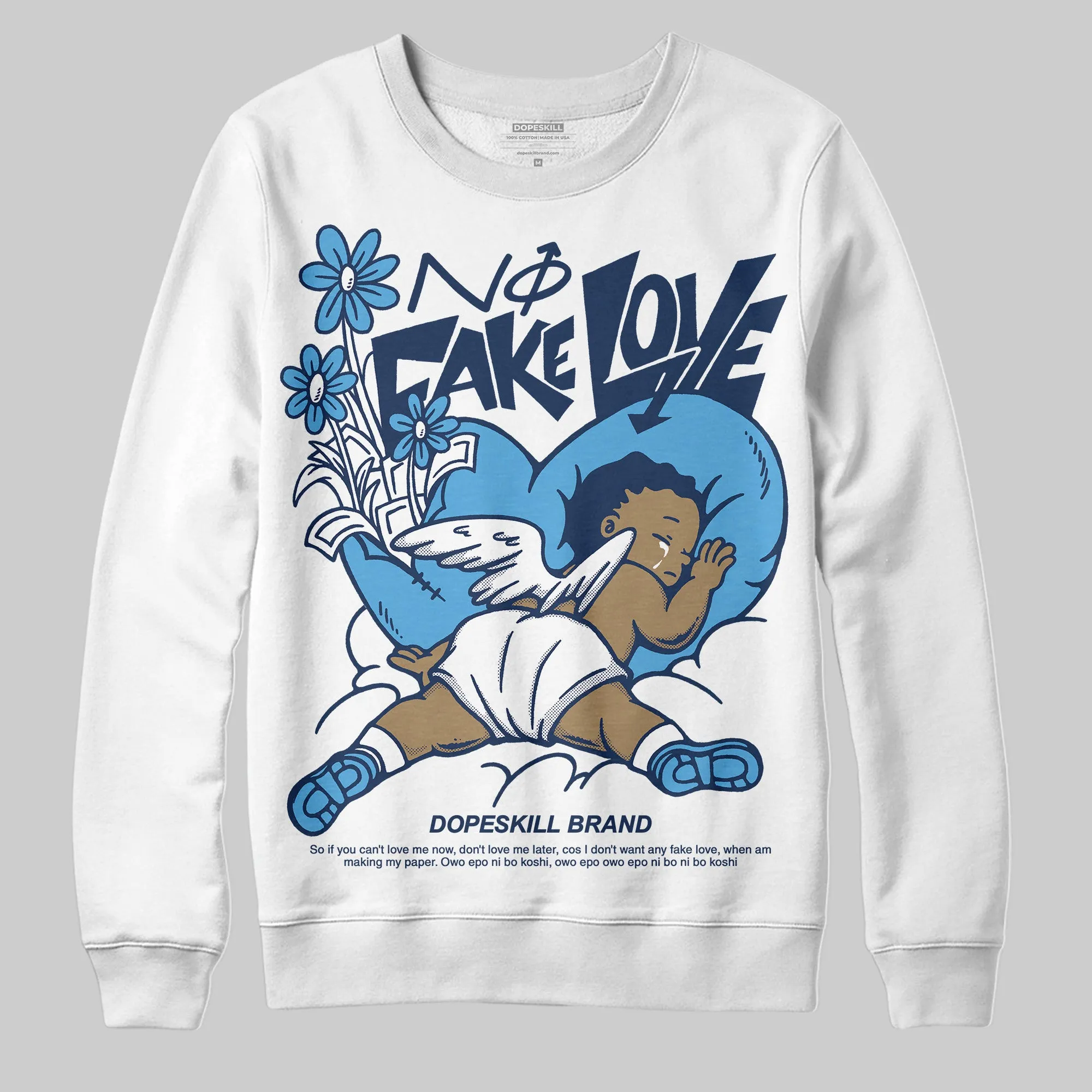 Obsidian 1s 2025 DopeSkill Sweatshirt No Fake Love Graphic sold by DopeSkill