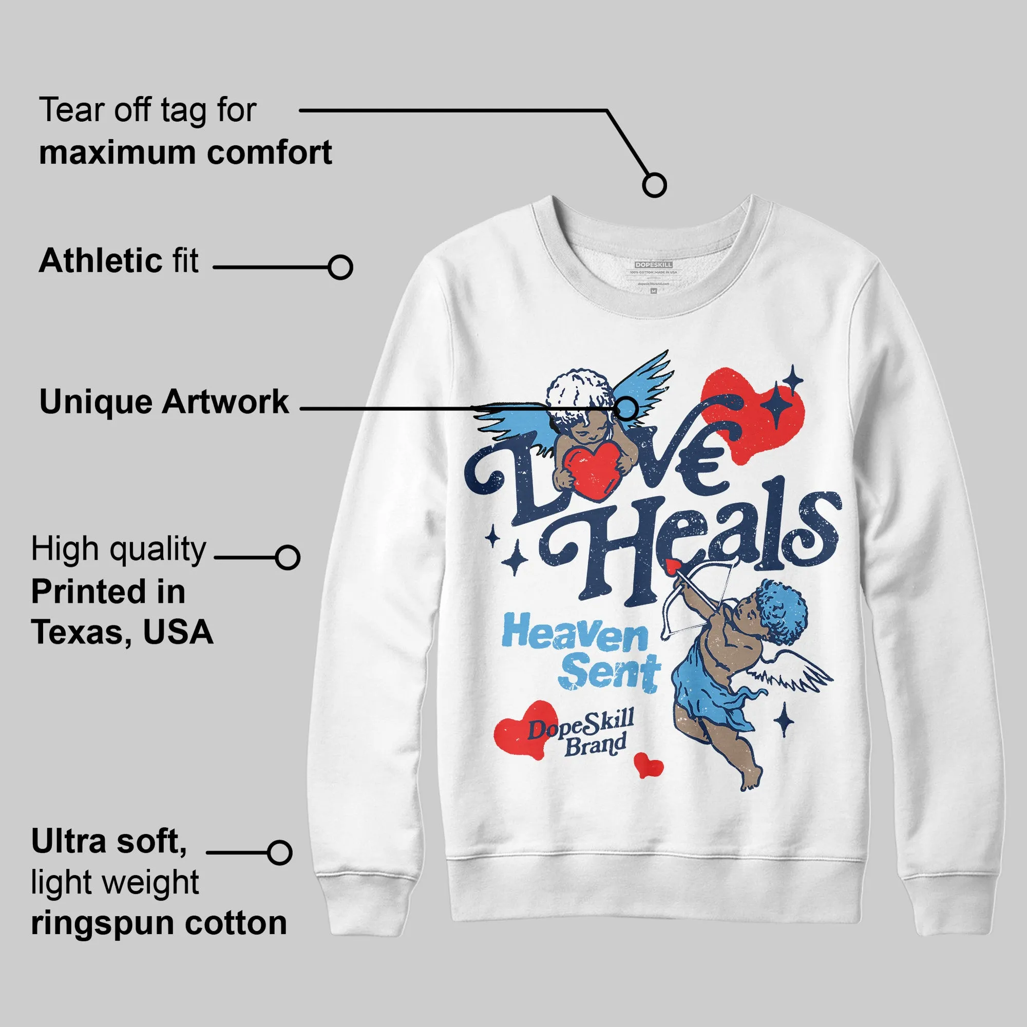 Obsidian 1s 2025 DopeSkill Sweatshirt New Love Heals Graphic sold by DopeSkill product image thumbnail 3