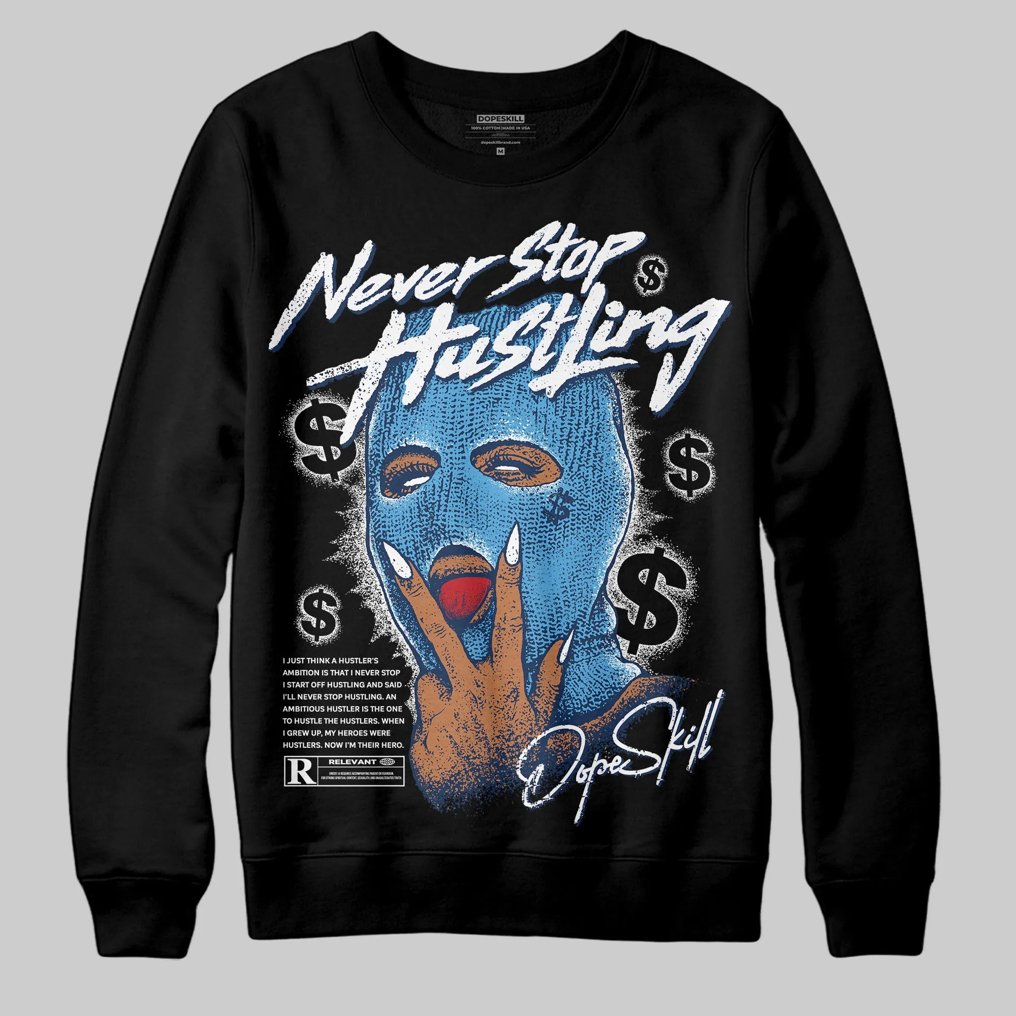 Obsidian 1s 2025 DopeSkill Sweatshirt Never Stop Hustling Graphic sold by DopeSkill product image thumbnail 2