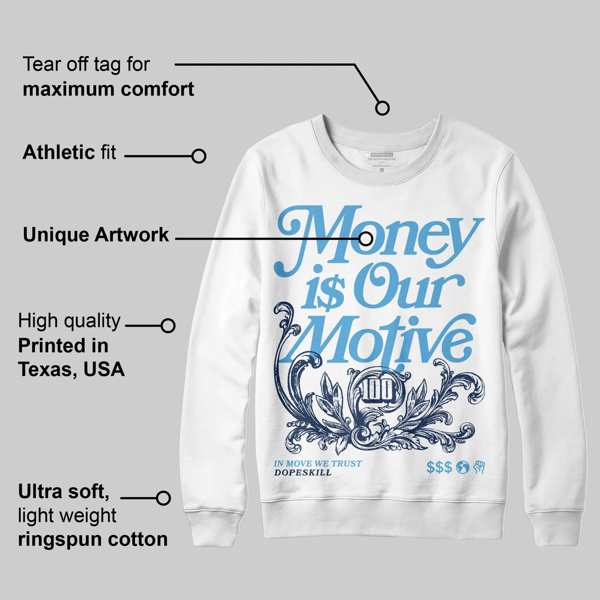 Obsidian 1s 2025 DopeSkill Sweatshirt Money Is Our Motive Typo Graphic sold by DopeSkill product image thumbnail 3