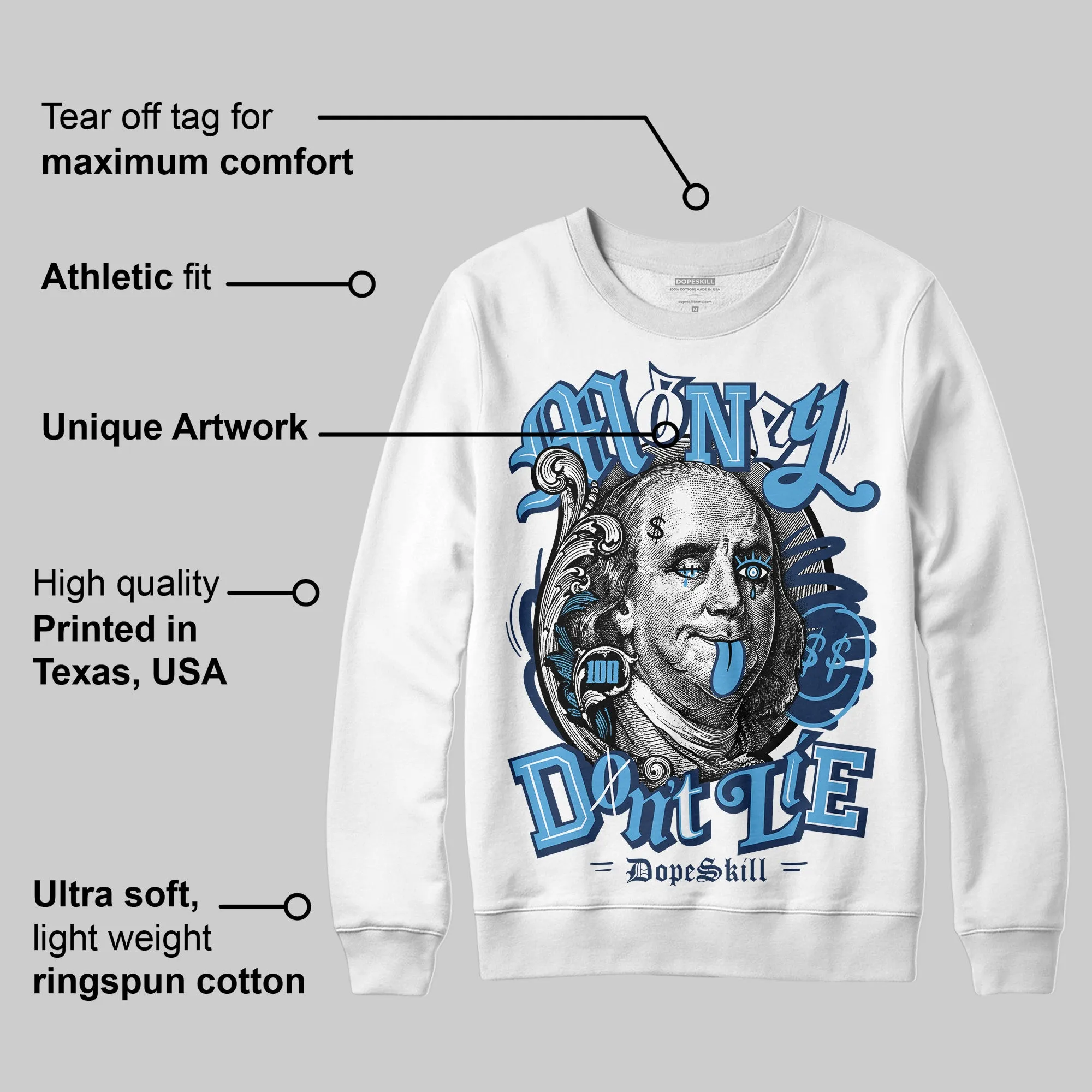 Obsidian 1s 2025 DopeSkill Sweatshirt Money Don't Lie Graphic sold by DopeSkill product image thumbnail 3