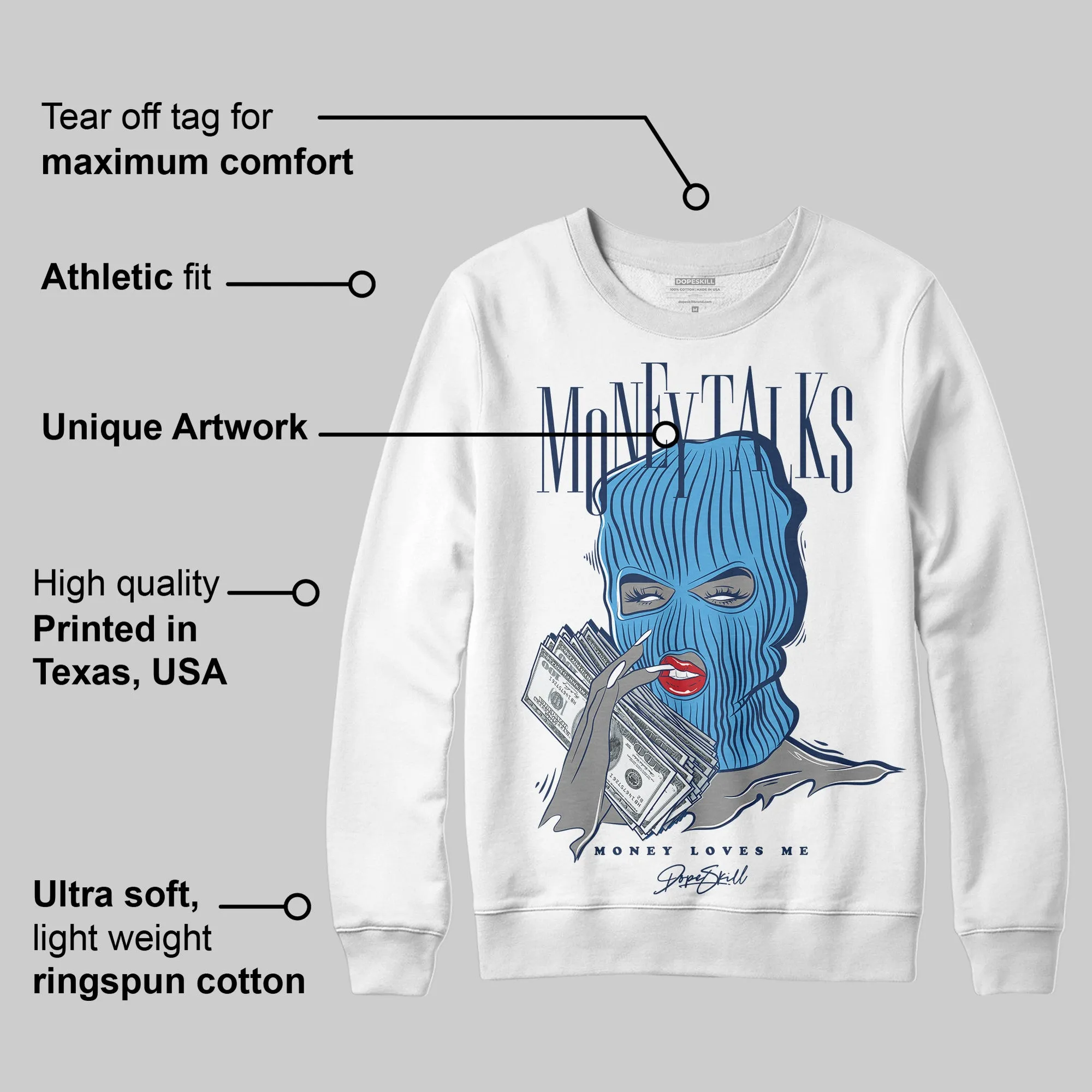 Obsidian 1s 2025 DopeSkill Sweatshirt Money Talks Graphic sold by DopeSkill product image thumbnail 3