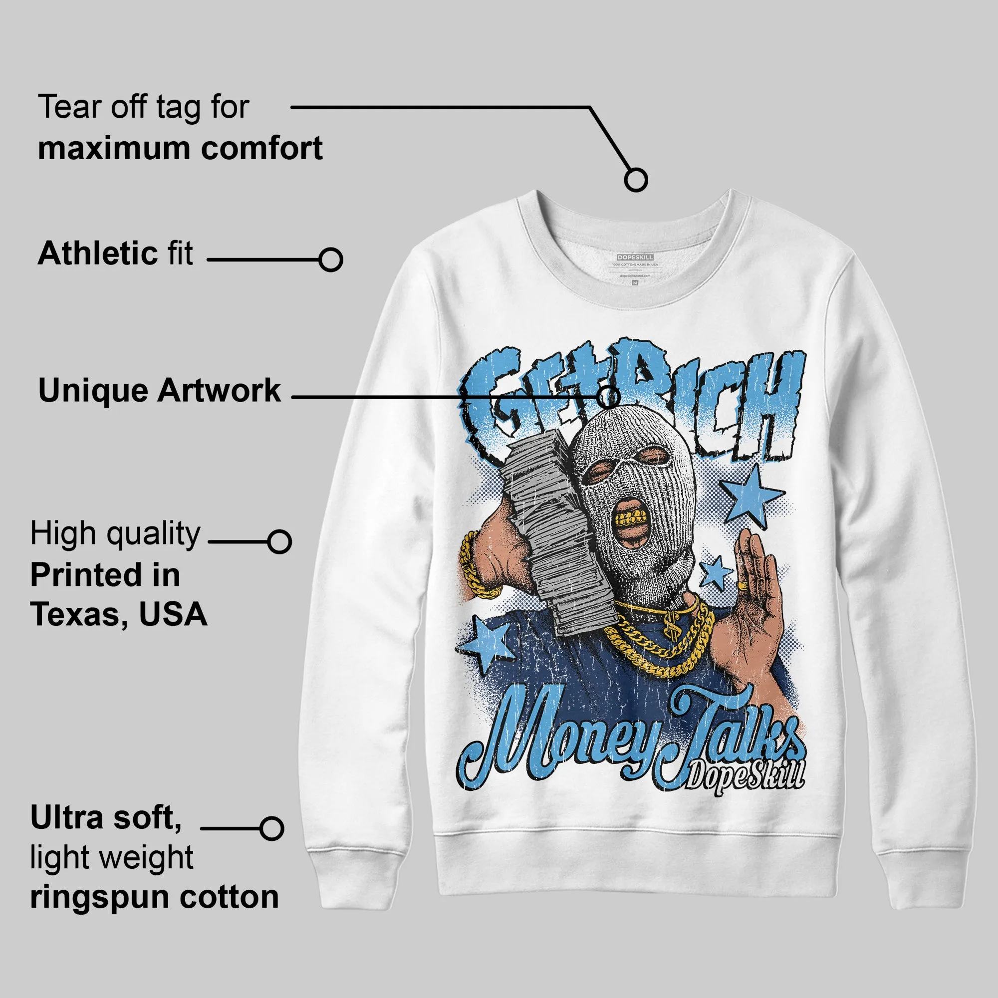 Obsidian 1s 2025 DopeSkill Sweatshirt Get Rich Graphic sold by DopeSkill product image thumbnail 3