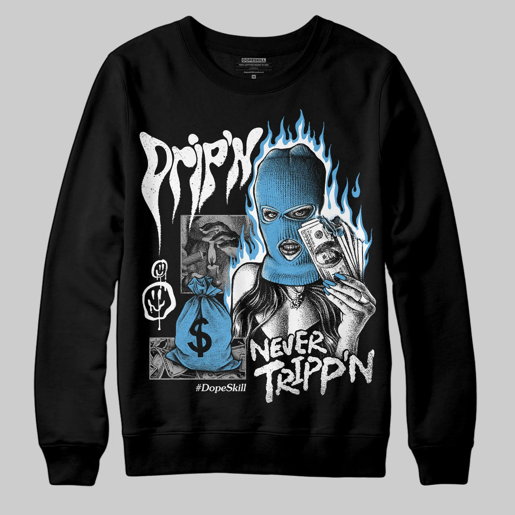 Obsidian 1s 2025 DopeSkill Sweatshirt Drip'n Never Tripp'n Graphic sold by DopeSkill product image thumbnail 2