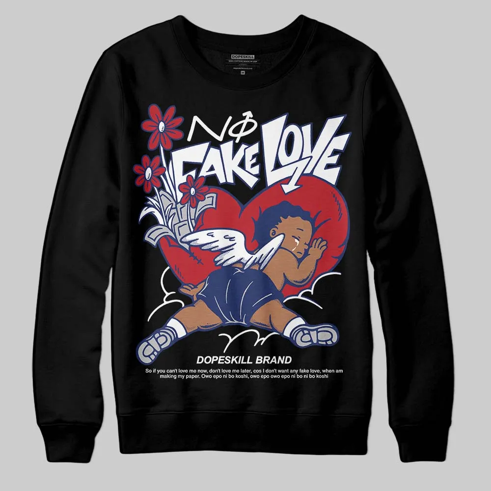 Rare Air Deep Royal Blue 1s DopeSkill Sweatshirt No Fake Love Graphic sold by DopeSkill product image thumbnail 2