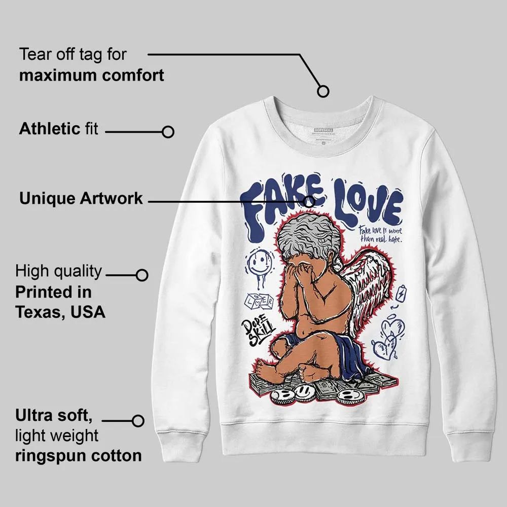 Rare Air Deep Royal Blue 1s DopeSkill Sweatshirt False Love Graphic sold by DopeSkill product image thumbnail 3