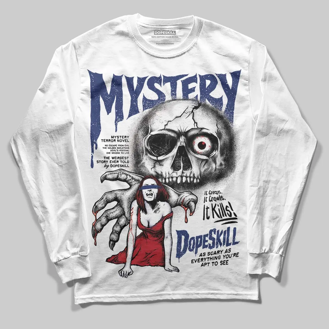 Rare Air Deep Royal Blue 1s DopeSkill Long Sleeve T-Shirt Mystery Ghostly Grasp Graphic sold by DopeSkill