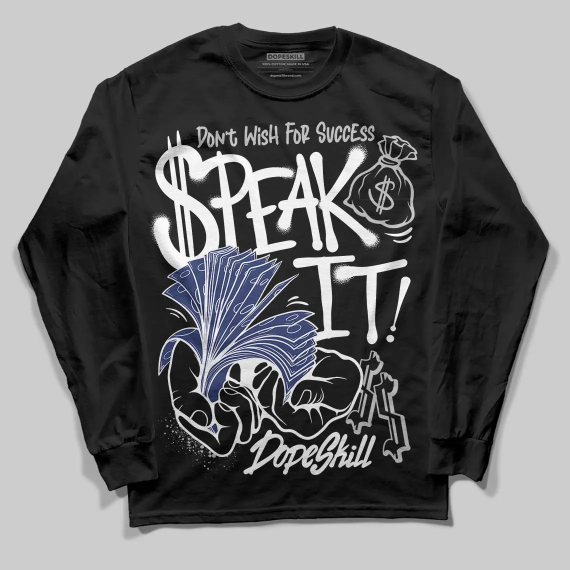 Rare Air Deep Royal Blue 1s DopeSkill Long Sleeve T-Shirt Speak It Graphic sold by DopeSkill product image thumbnail 2