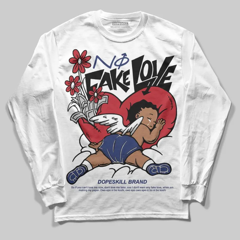 Rare Air Deep Royal Blue 1s DopeSkill Long Sleeve T-Shirt No Fake Love Graphic sold by DopeSkill