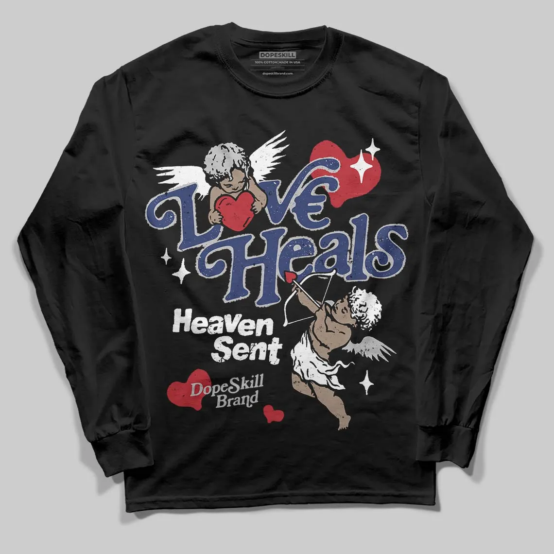 Rare Air Deep Royal Blue 1s DopeSkill Long Sleeve T-Shirt New Love Heals Graphic sold by DopeSkill product image thumbnail 2