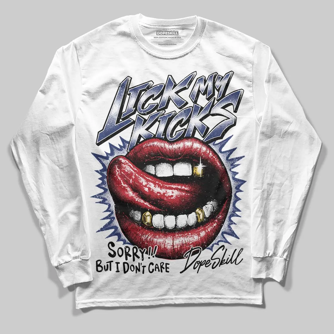 Rare Air Deep Royal Blue 1s DopeSkill Long Sleeve T-Shirt Lick My Kicks Graphic sold by DopeSkill