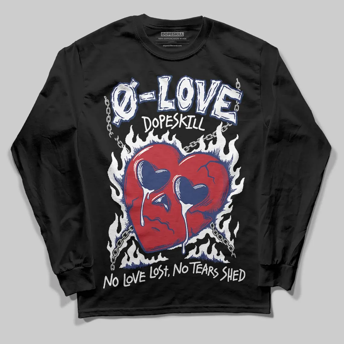 Rare Air Deep Royal Blue 1s DopeSkill Long Sleeve T-Shirt Crying Heart Graphic sold by DopeSkill product image thumbnail 2