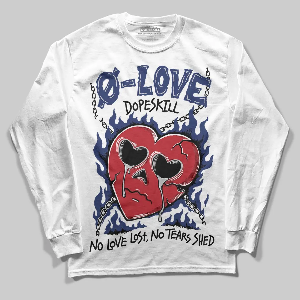 Rare Air Deep Royal Blue 1s DopeSkill Long Sleeve T-Shirt Crying Heart Graphic sold by DopeSkill