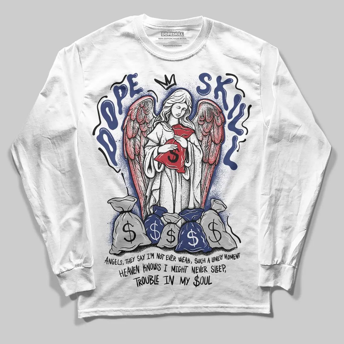 Rare Air Deep Royal Blue 1s DopeSkill Long Sleeve T-Shirt Angels Graphic sold by DopeSkill