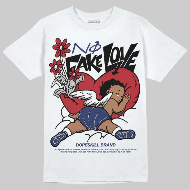 Rare Air Deep Royal Blue 1s DopeSkill T-Shirt No Fake Love Graphic sold by DopeSkill