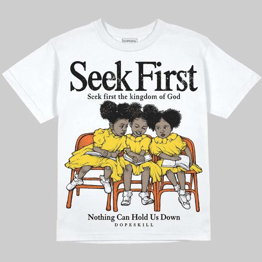 Black Tour Yellow AJ 4 Thunder DopeSkill Oversize Print T-Shirt New Seek First Graphic sold by DopeSkill