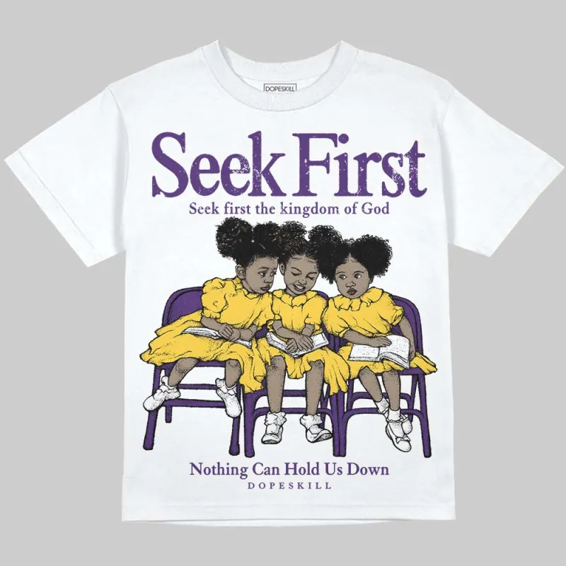 Field Purple 12s DopeSkill Oversize Print T-Shirt New Seek First Graphic sold by DopeSkill