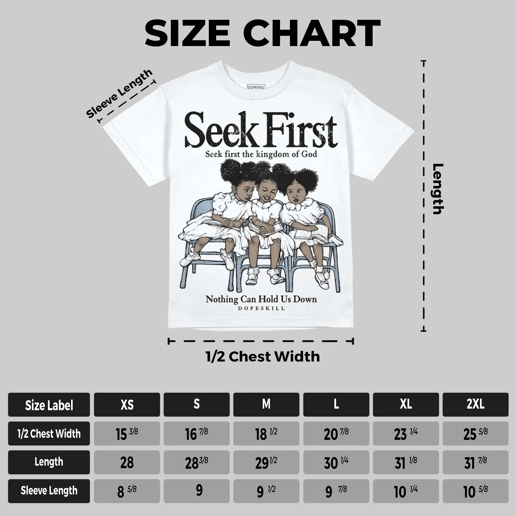 Blue Grey 13s DopeSkill Oversize Print T-Shirt New Seek First Graphic sold by DopeSkill product image thumbnail 2