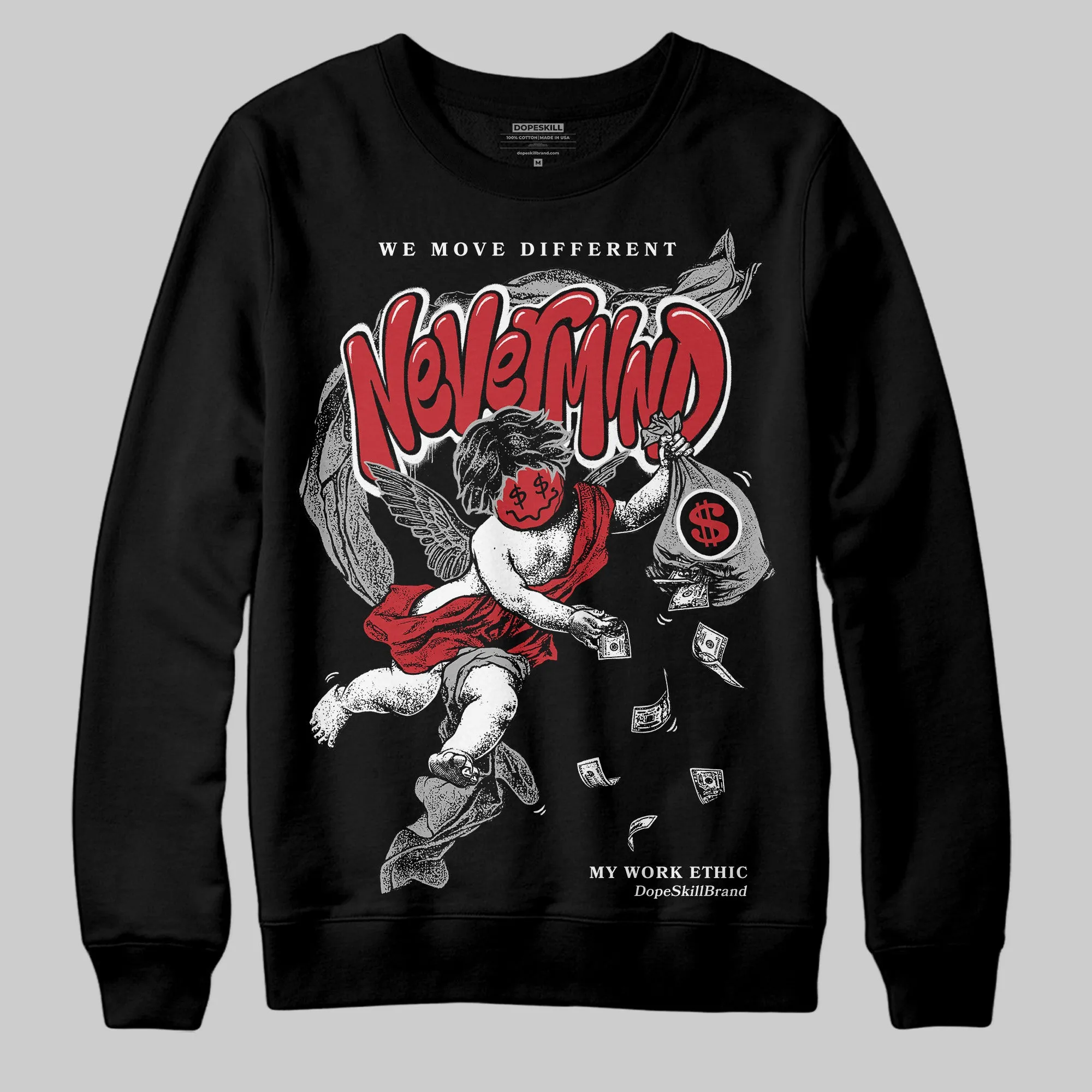 Bred 11s DopeSkill Sweatshirt Nevermind Graphic sold by DopeSkill product image thumbnail 2