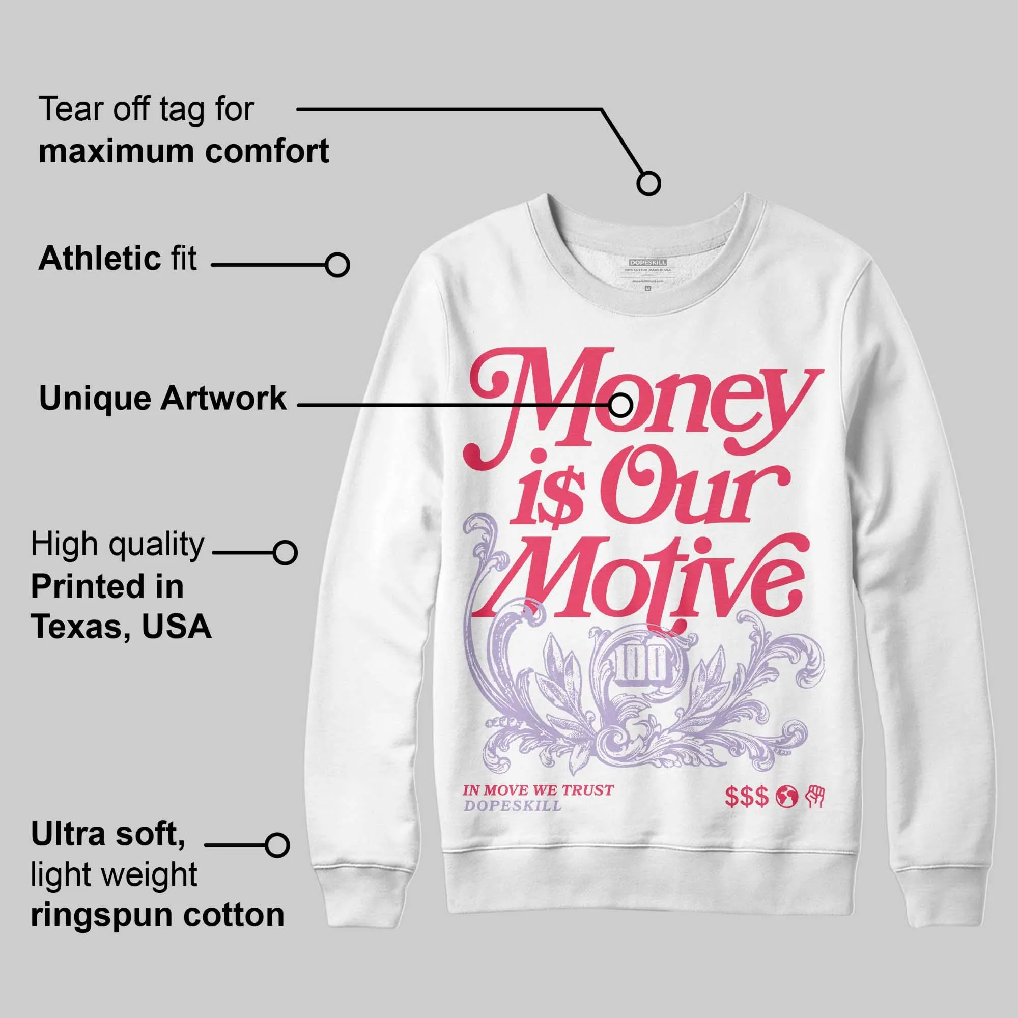 Peanut Butter Jelly 5s DopeSkill Sweatshirt Money Is Our Motive Typo Graphic sold by DopeSkill product image thumbnail 3
