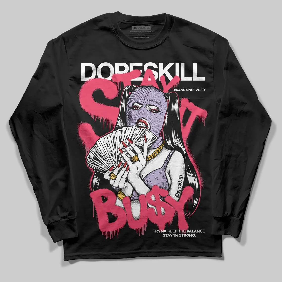 Peanut Butter Jelly 5s DopeSkill Long Sleeve T-Shirt Stay It Busy Graphic sold by DopeSkill product image thumbnail 2